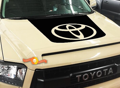 Blackout motorkaplogo vinylsticker voor Toyota Tundra 2014-2018