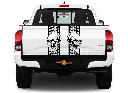 Achterbed Skull Truck Decals Stripes Band Vinyl Grafische Stickers GMC CHEVY CHEVROLET FORD TOYOTA
