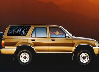 Toyota 4Runner Mountain Scene USA Vlagstickers voor achterruit 1990-1995

