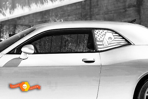 2 Dodge Challenger Window Custom Amerikaanse vlag Vinyl Windscherm Sticker Grafische Stickers
