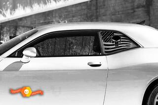 2 Dodge Challenger Window en Sunroof Amerikaanse vlag Scatpack Vinyl Windscherm Sticker Grafische Stickers
