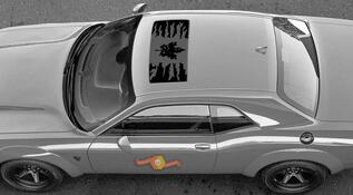 2 Dodge Challenger Window Canadese vlag Hellcat Vinyl Windscherm Sticker Grafische Stickers
