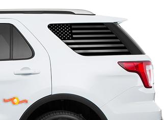 2011-2018 Ford Explorer Sport - VS vlag voorruitstickers voor achterruitstickers
