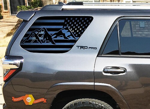TRD Mountain USA-vlag achterzijraam vinyl stickers kit voor Toyota 4Runner 2010-2018