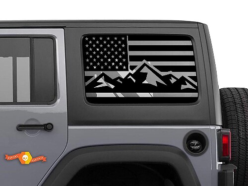 USA vlag voorruit sticker decal voor Jeep Wrangler Rubicon Hardtop JKU JLU 2007-2019 of Tacoma 4Runner Tundra Charger Challenger