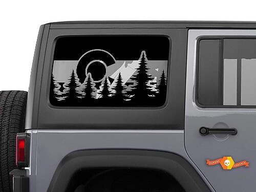 Jeep Wrangler Colorado vlag voorruit sticker JKU JLU 4Dr 2007-2019 Rubicon stickers
