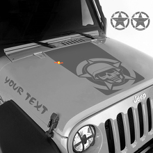 Blackout militaire schedel 5-delige vinyl kap Stickers Decals set Jeep Wrangler JK JKU LJ TJ
 2