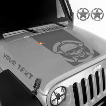 Militaire Schedel en Aangepaste Lettering Motorkap Vinyl Decal Set voor Jeep Wrangler_2