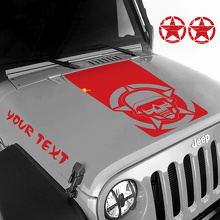 Blackout militaire schedel 5-delige vinyl kap Stickers Decals set Jeep Wrangler JK JKU LJ TJ
 3