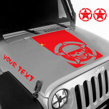 Militaire Schedel en Aangepaste Lettering Motorkap Vinyl Decal Set voor Jeep Wrangler_3
