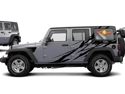 Modderspat Zijvinyl Decal Sticker voor Jeep Wrangler 2018-2019