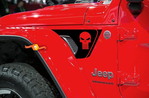 Punisher Skull Vent Spatbord Vinyl Decal Sticker voor Jeep Wrangler