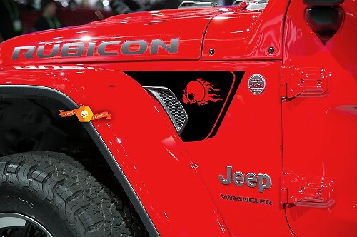 Brandende Schedel Vent Spatbord Vinyl Decal Sticker voor Jeep Wrangler