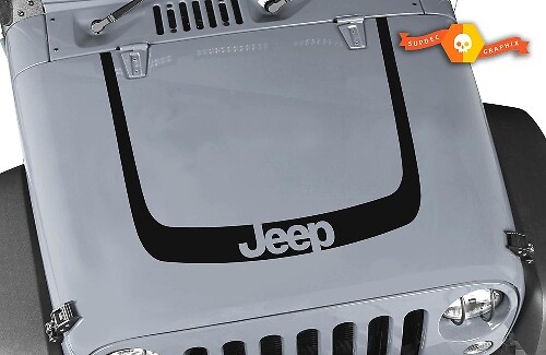 U-vormige motorkapstreep vinyl decalset voor Jeep Wrangler JL