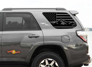 4Runner Mountain USA vlag sticker voor 2010-2019 Toyota TRD PRO ramen
