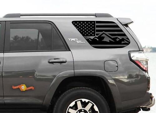 Mountain USA vlag achterzijraam vinylstickers voor Toyota 4Runner 2010-19