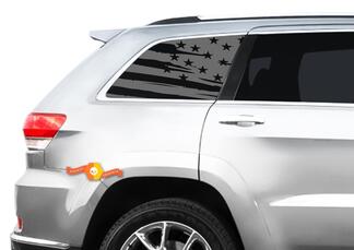 Vlag stickerset - Past op Jeep Grand Cherokee Laredo Zijruit USA Amerikaans
