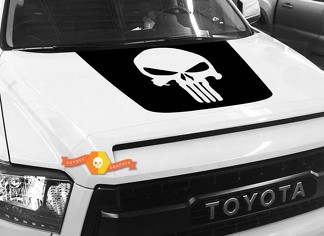 Grote Punisher Skull Hood grafische sticker voor TOYOTA TUNDRA 2014 2015 2016 2017 2018 #2
