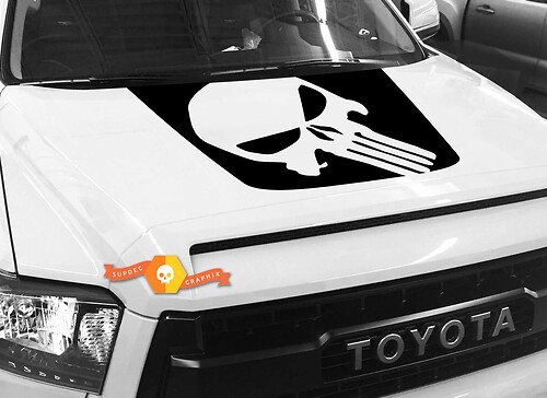 Punisher-logo motorkap vinyl sticker voor Toyota Tundra 2014-2018