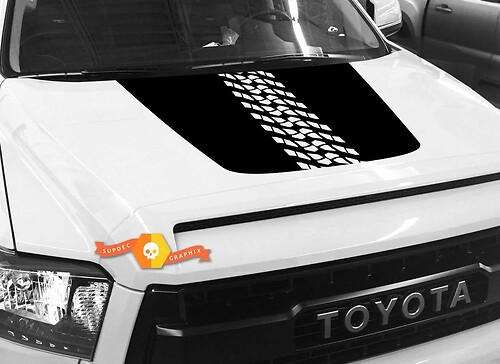 Bandenprofiel Motief Motorkap Vinyl Decal Sticker voor Toyota Tundra 2014-2018
