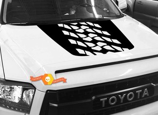Enorme Tire Track Tread Protector Hood grafische sticker voor TOYOTA TUNDRA 2014 2015 2016 2017 2018 #8
