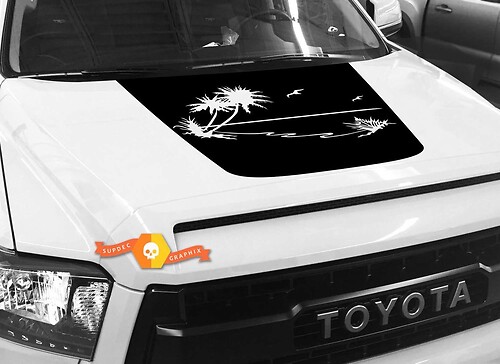 Eiland Oceaan Landschap Motorkap Vinyl Decal Sticker voor Toyota Tundra 2014-2018