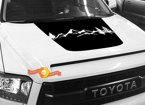 Mountain Forest Landschap Motorkap Vinyl Decal Sticker voor Toyota Tundra 2014-2018