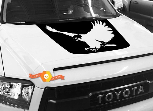Bald Eagle Silhouet Motorkap Vinyl Decal Sticker voor Toyota Tundra 2014-2018