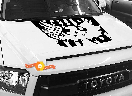 Bald Eagle USA-vlag motordeksel vinylsticker voor Toyota Tundra 2014-2018