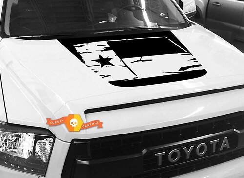 Versleten Texas Vlag Motorkap Vinyl Decal Sticker voor Toyota Tundra 2014-2018