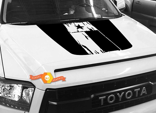 Verticale Texas-vlag motorkap vinyl decal sticker voor Toyota Tundra 2014-2018