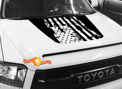 Verweerde Stijl USA Vlag Motorkap Vinyl Decal voor Toyota Tundra 2014-2018