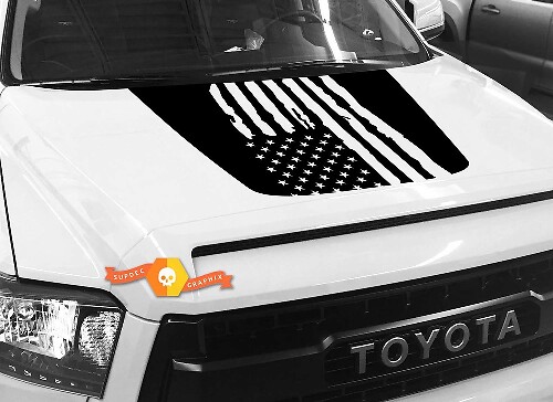 Destroyed Style USA-vlag motorkap vinylstickers voor Toyota Tundra 2014-2018