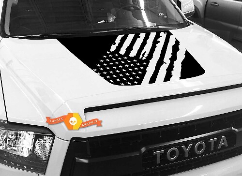 USA-vlag Vernield Motortafeldecal voor Toyota Tundra 2014-2018