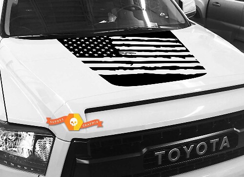 Vinylsticker Amerikaanse Vlag Vernield voor Toyota Tundra 2014-2018