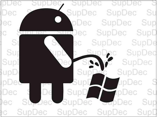 Android Robot Plast Op Windows Grappige Universele Vinyl Decal Sticker