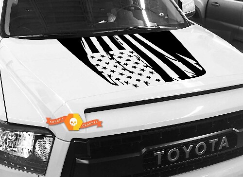 USA-vlag verweerd ontwerp motordeksel vinylsticker voor Toyota Tundra 2014-2018