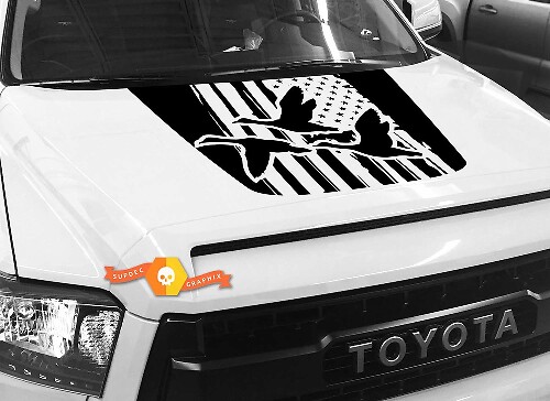 Verweerde USA-vlag eenden motorkapsticker voor Toyota Tundra 2014-2018