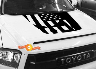 Hood USA Distressed Punisher Flag grafische sticker voor TOYOTA TUNDRA 2014 2015 2016 2017 2018 #35
