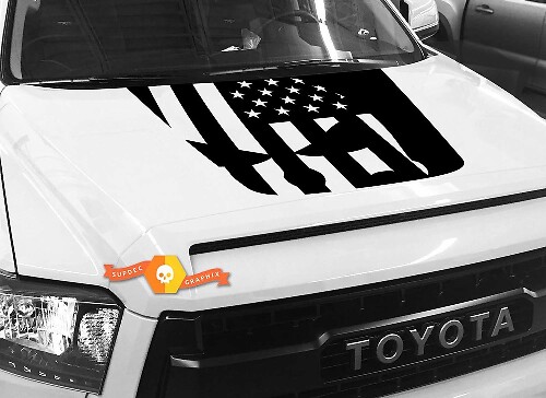 USA-vlag Punisher-stijl motorkap vinylsticker voor Toyota Tundra 2014-2018