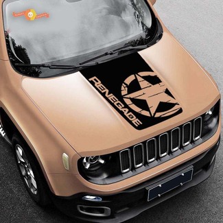 2015-2019 Blackout Distressed Star vinyl Hood sticker Jeep Renegade Military Army Graphic
