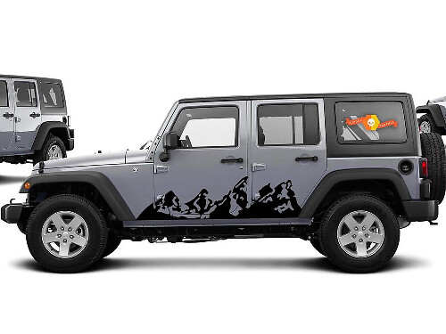 Mountains Range Zij Vinyl Decal Kit voor Jeep Wrangler