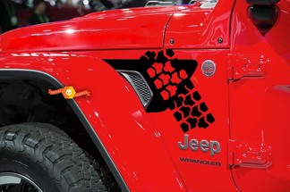 NIEUWE Jeep Wrangler JL Rubicon Tyre Tread Fender Vent Decal Kit 2018+
