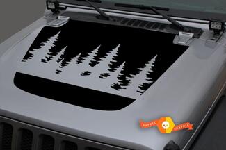 Hood Vinyl Forest Blackout Decal Sticker voor 18-19 Jeep Wrangler JL
