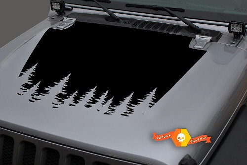 Forest Blackout Motorkap Vinyl Decal Sticker 2 voor Jeep Wrangler JL