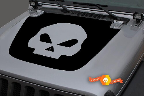 Skull Blackout Motorkap Vinyl Decal Sticker 3 voor Jeep Wrangler JL