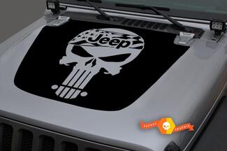 Jeep Hood Vinyl Punisher USA Vlag Blackout Decal Sticker voor 18-19 Jeep Wrangler JL
