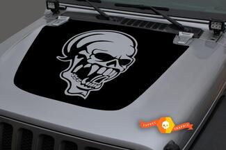 Jeep Hood Vinyl Skull Grin Blackout Decal Sticker voor 18-19 Jeep Wrangler JL #3

