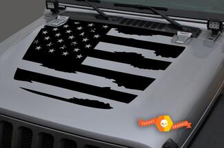 Jeep Hood Vinyl USA Vlag Blackout Decal Sticker voor 18-19 Wrangler JL #1
