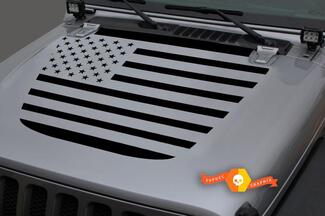 Jeep Hood Vinyl USA Vlag Blackout Decal Sticker voor 18-19 Wrangler JL #2
